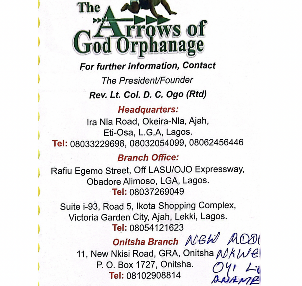 Arrows of God orphanage