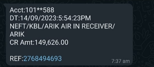 the refund from Arik Air