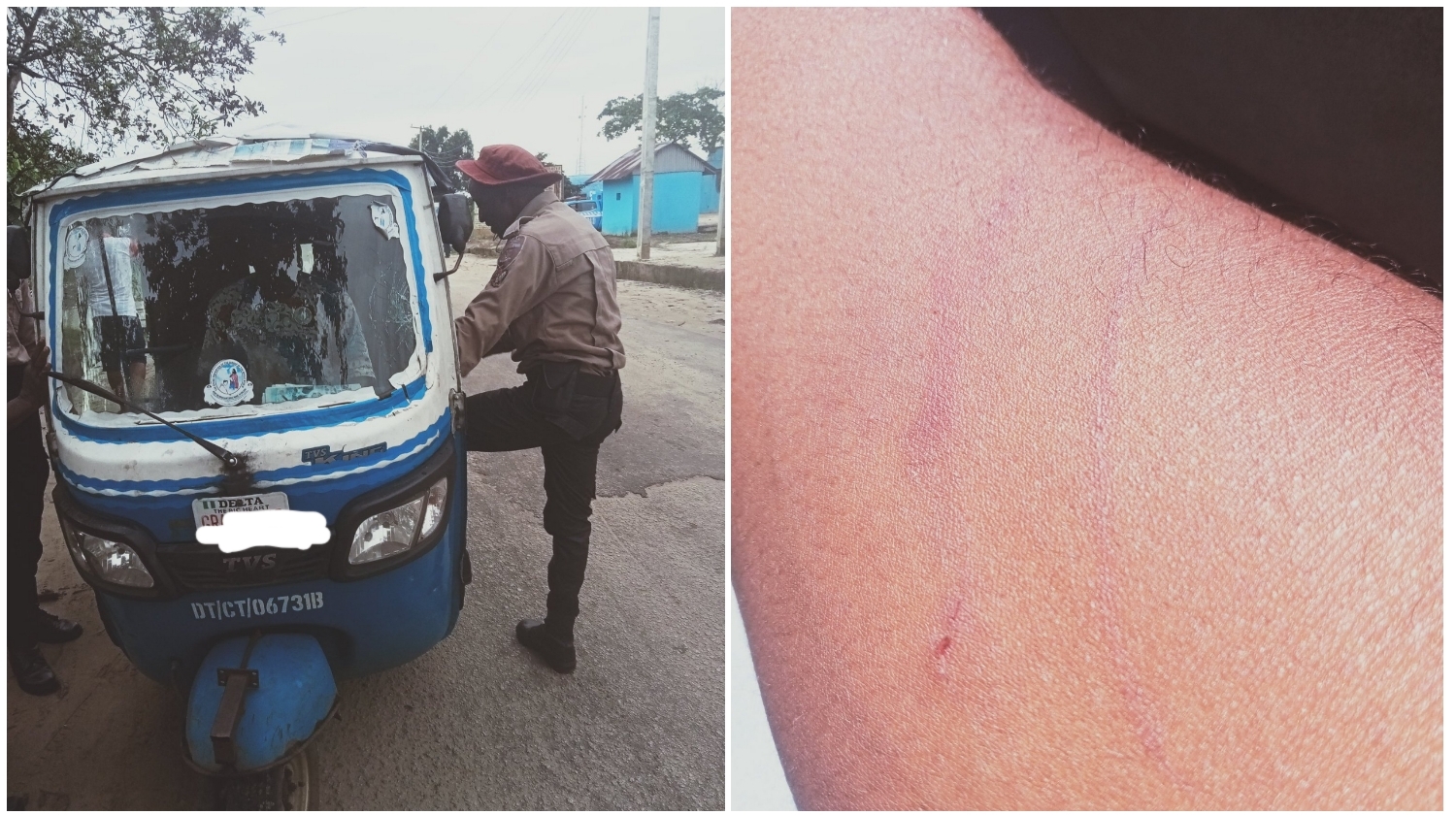 Delta FRSC Officials Assault Resident for Filming Them During Clash With Tricycle Driver