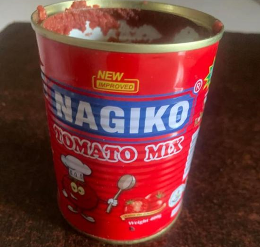 A tin of Nagiko Tomato Mix bought by Chioma Egodi Jnr.