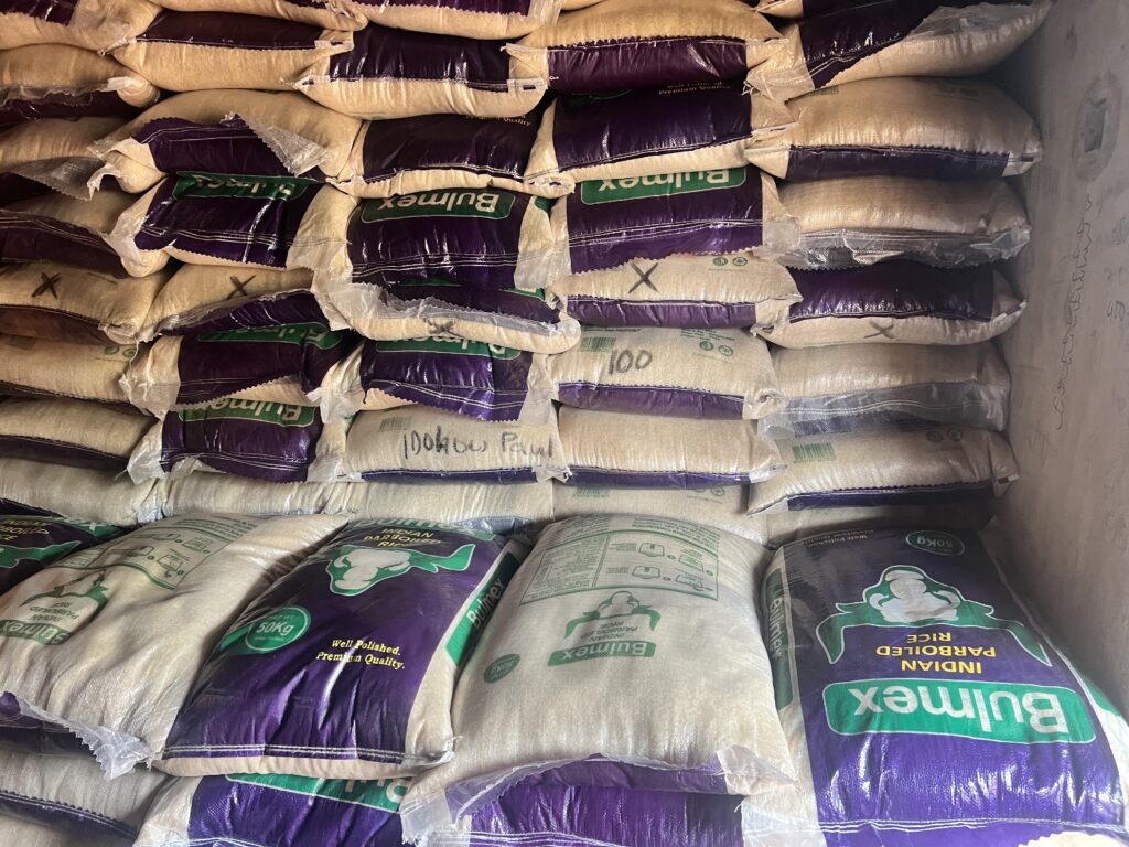 Bags of smuggled rice