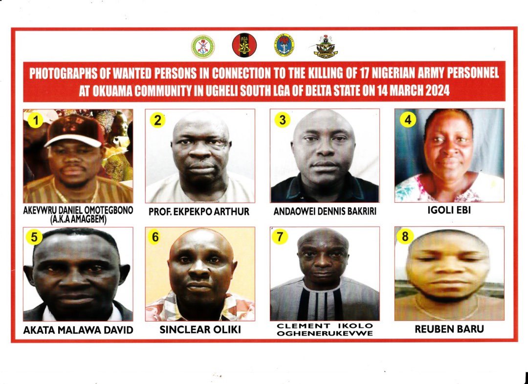 Okuama Resident Who Said Slain Soldiers Were Not for  Peacekeeping on Army's Wanted List
