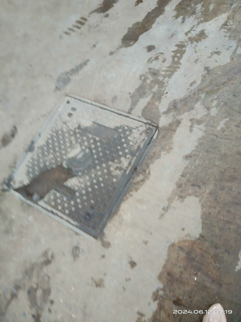 A covered manhole