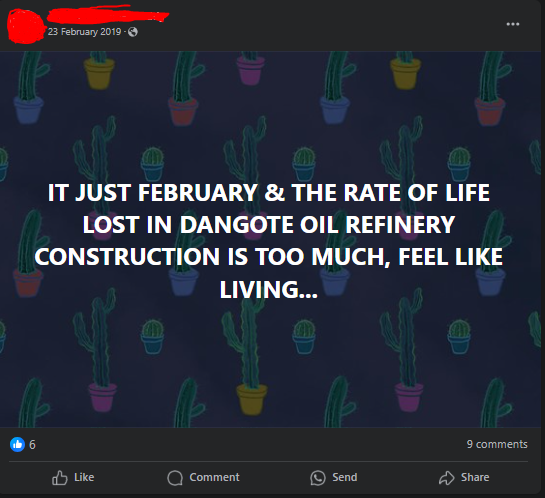 The screenshot of the February 23, 2019 Facebook post