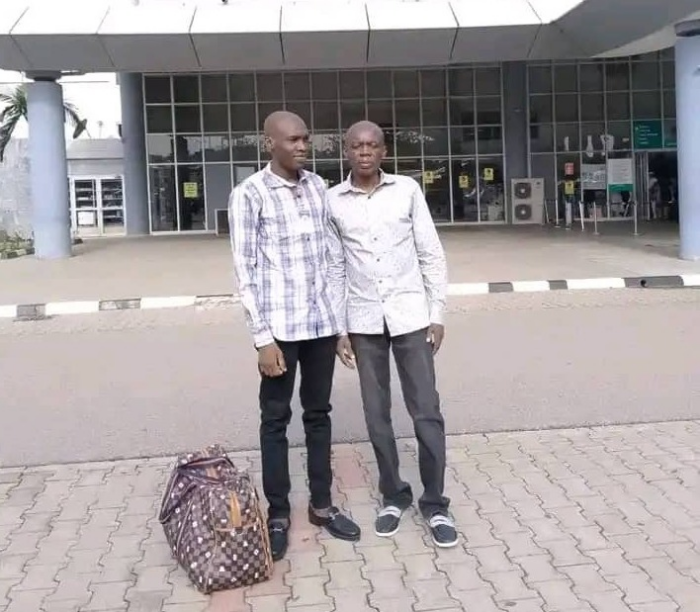 Chinonso with Pius Awoke after their release from detention