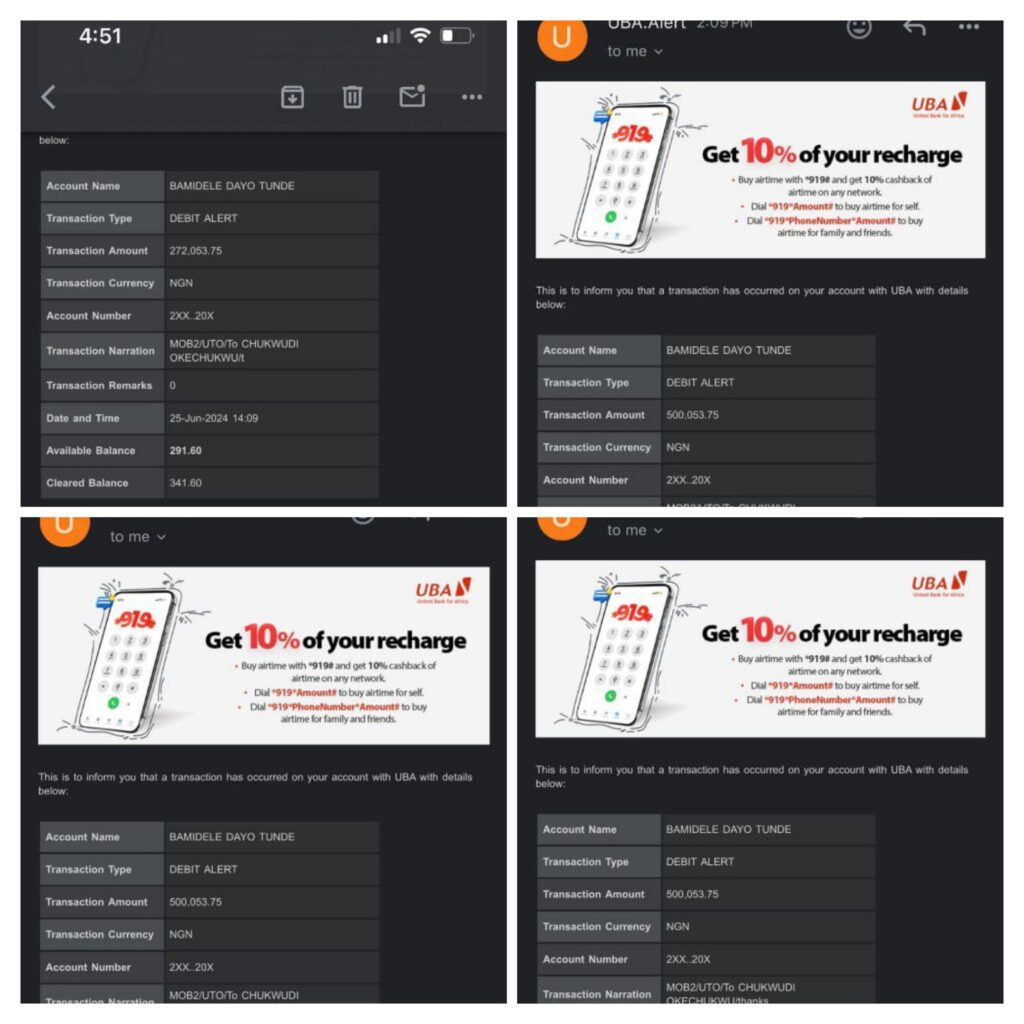 A minute after a N10,000 transaction, Dayo got a series of strange debit alerts on his phone: N500,000 in four places and an extra N272,000!